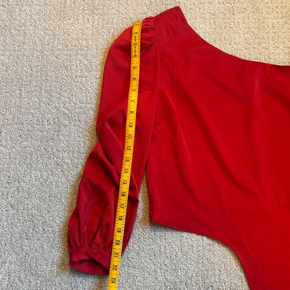 Anthropologie Mare Mare Red One-Shoulder Top, small - Picture 11 of 12